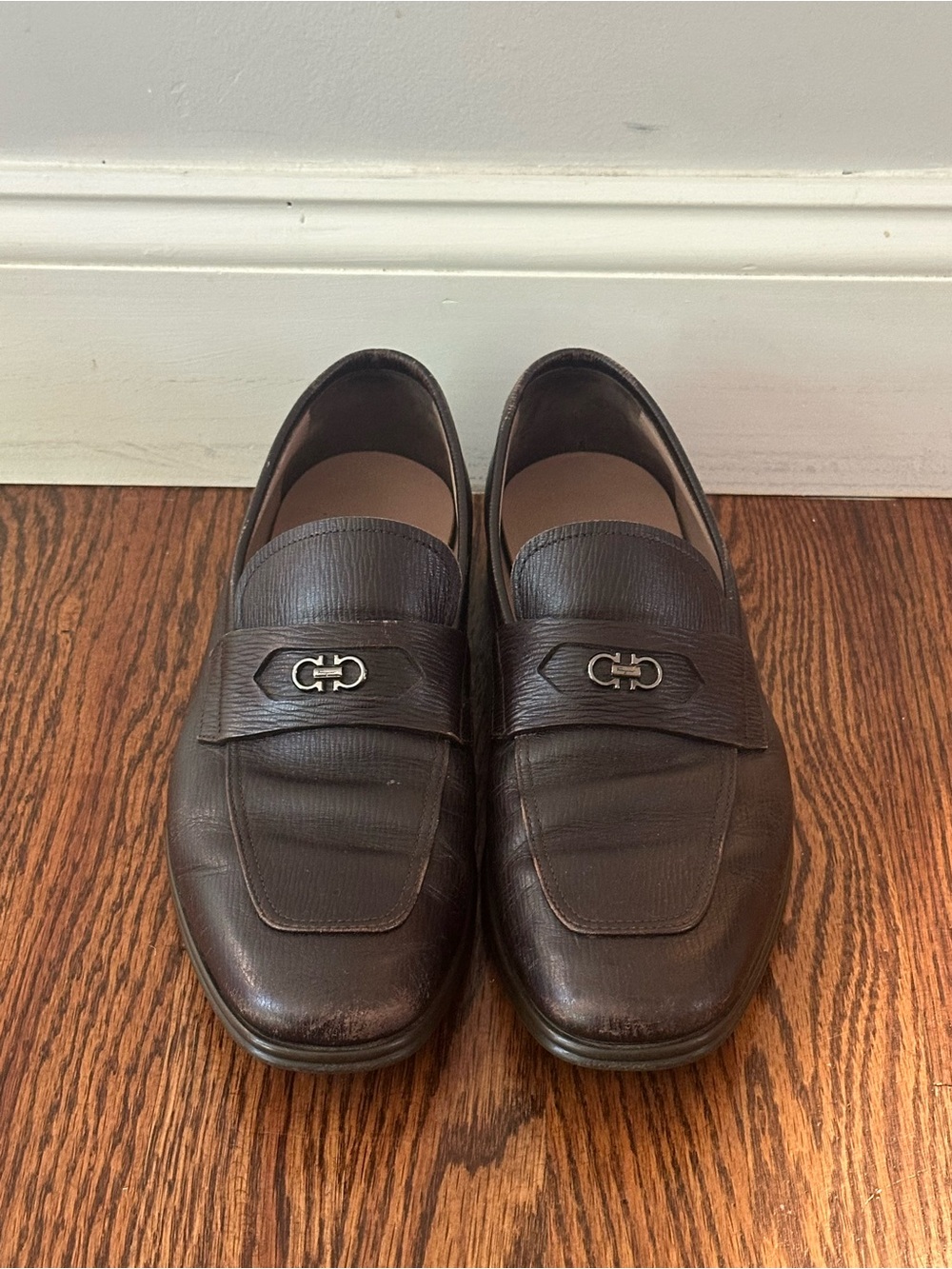 Salvatore Ferragamo Men's Martin Brown Leather Slip-On Penny Loafer Loafers